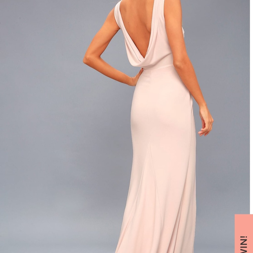 Draped back formal Lulu’s dress, in black